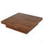 Table basse carrée en placage avec plateau coulissant et rangement