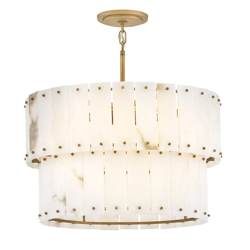 Simone 6 - Light Steel Dimmable Drum Chandelier
