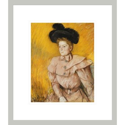 «Woman in a Black Hat and a Raspberry Pink» par Mary Cassatt - impression giclée encadrée