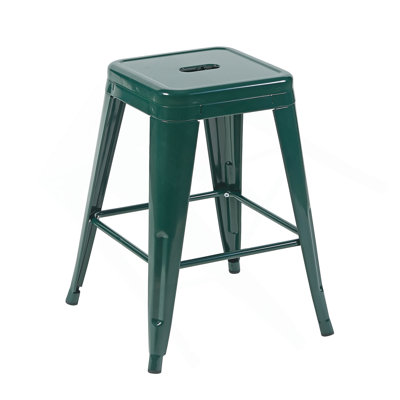 Tabouret à hauteur de comptoir 24 po, tabourets de bar en métal sans dossier, ensemble de 4, non empilable, amovible et facile à assembler, conception peu encombrante pour îlot de cuisine / bar / café / salle à manger