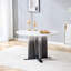 Table de salle à manger ronde en MDF à motif de marbre blanc (sans la chaise)-1300952