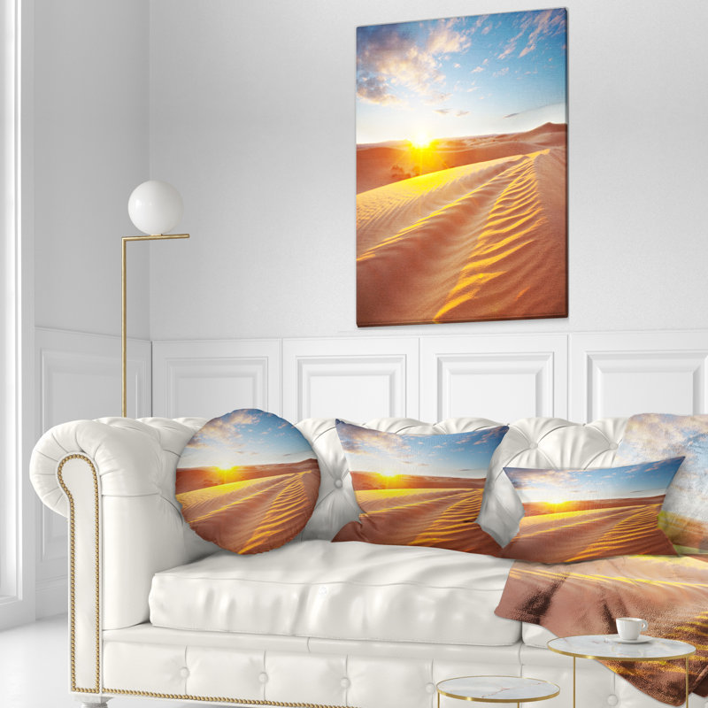 Coussin Desert Dunes Reflecting Sunset, Rectangulaire, 12 po x 20 po