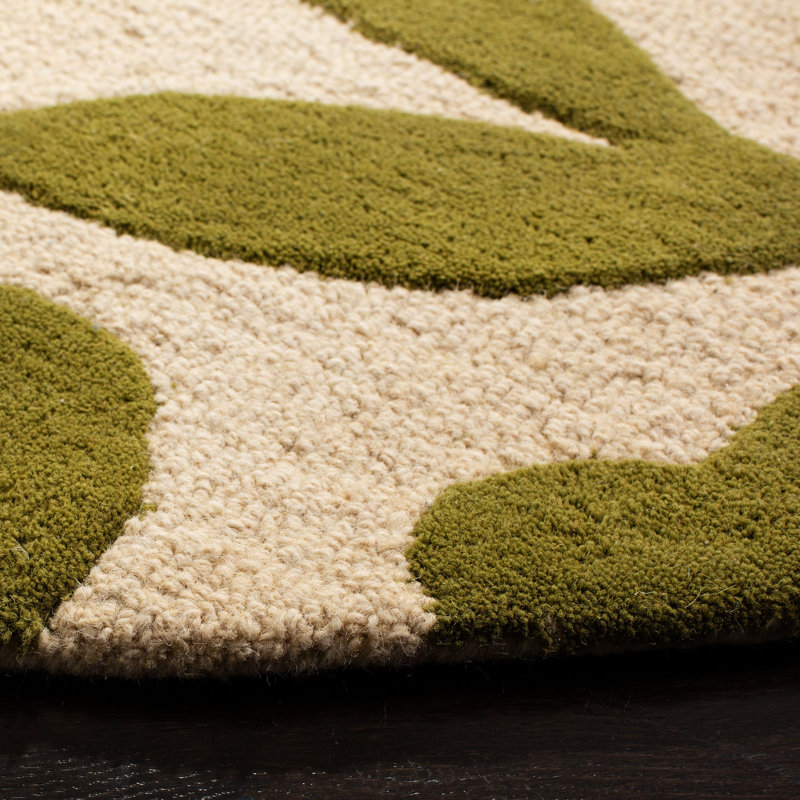 Soho Hand Tufted Wool Floral Rug, Square 6'