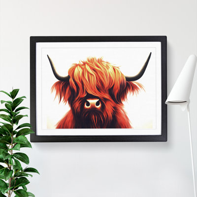 XH1022-9457X Unique Highland Cow - Single Picture Frame Print