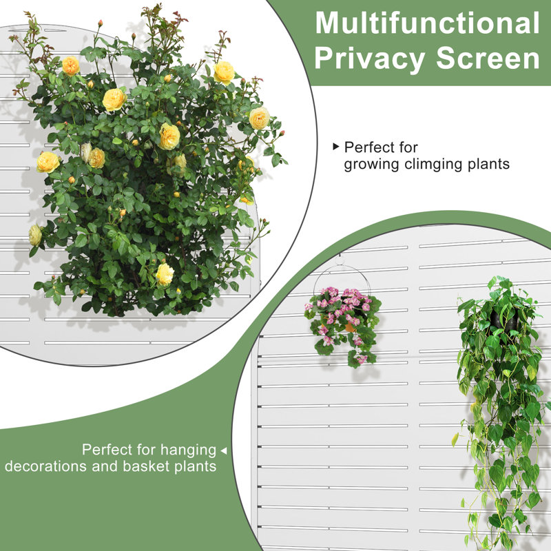 Arch Metal Planter Box with Trellis with Wheels, White, 72" H x 47" W x 16" D