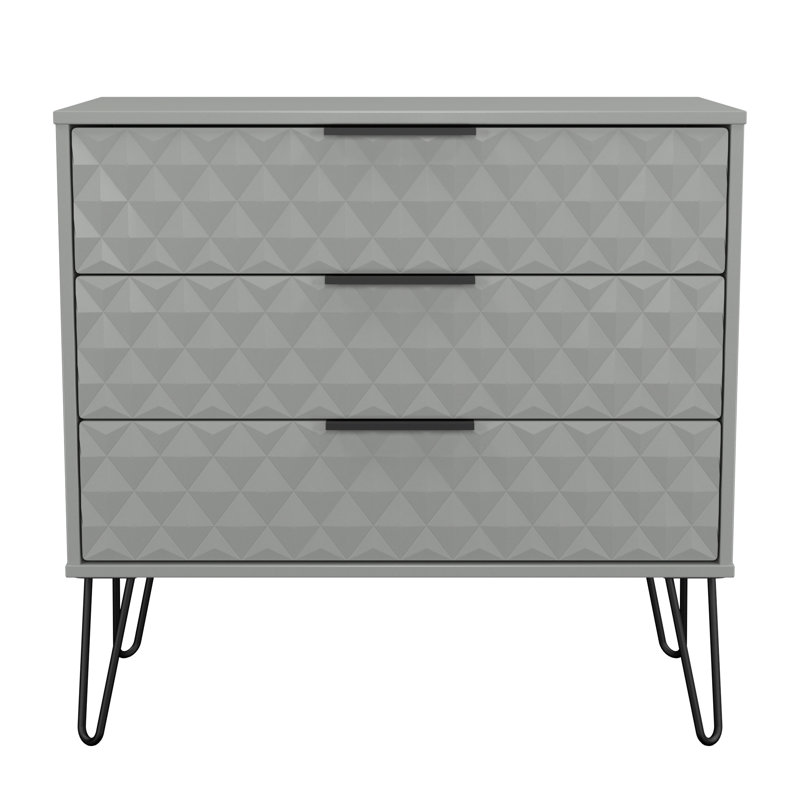Talita 77 cm W Chest of 3 Drawers, Grey