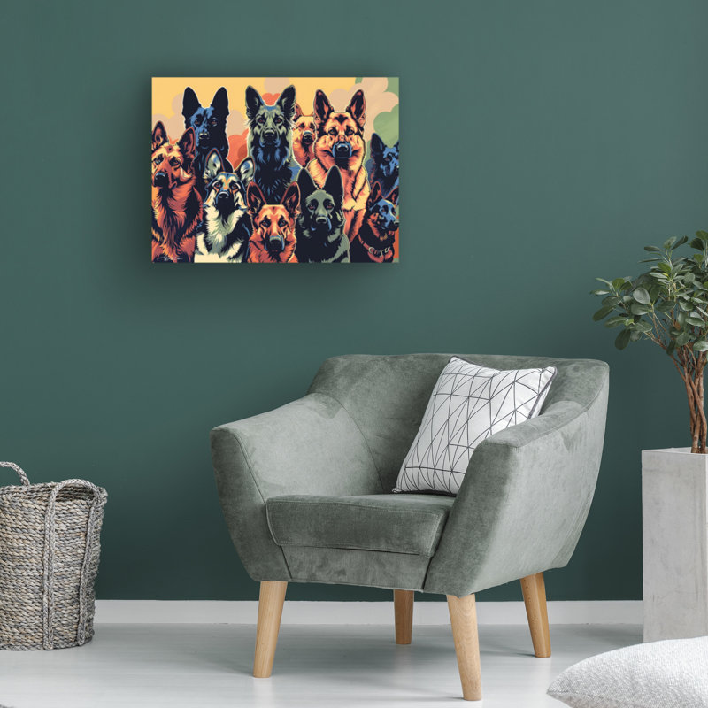 «Momart German Shepherd», art sur toile, H 18 po x l 24 po