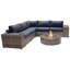 Ensemble de conversation pour 4 personnes avec foyer et coussins Sunbrella Lsi-716198479