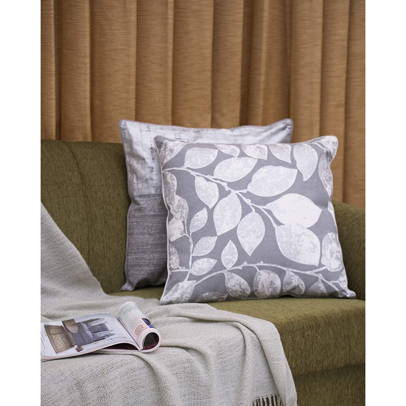 Rectangular Cushion Cover, Grey and Silver