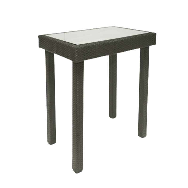 Contemporary Gray 42 Inch Outdoor Bar Table with Durable Weather-Resistant Design, Dark Gray