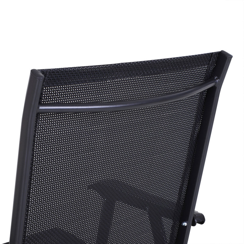 Folding Patio Dining Armchair, Black