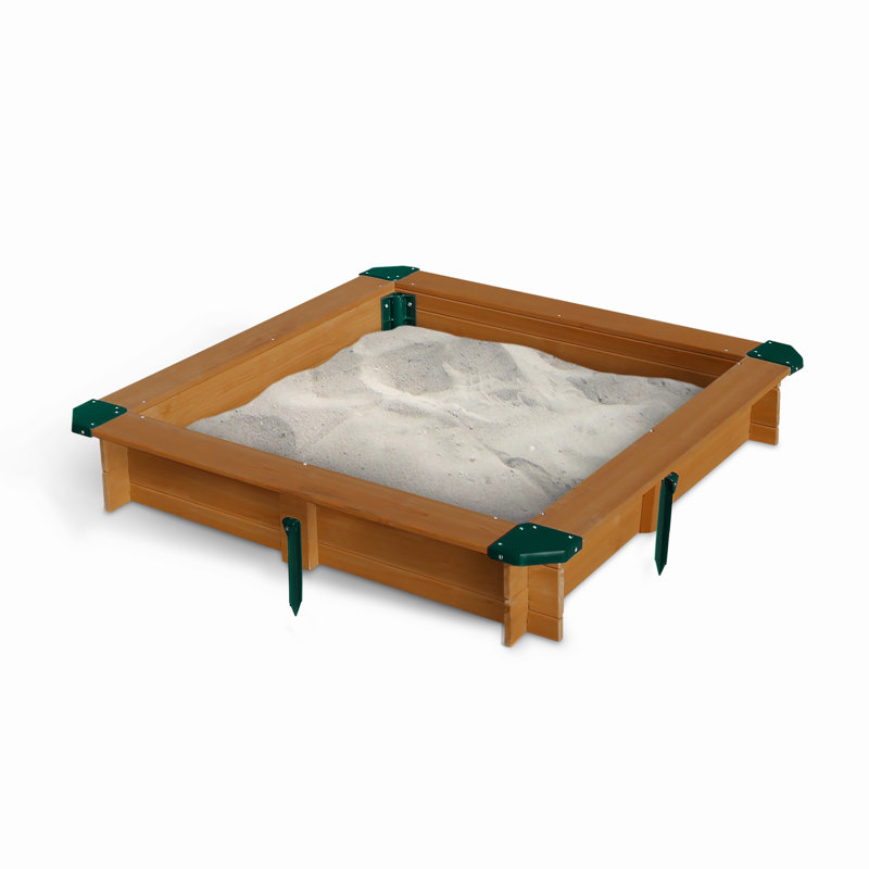 Interlocking 3.08 ft. Square Sandbox