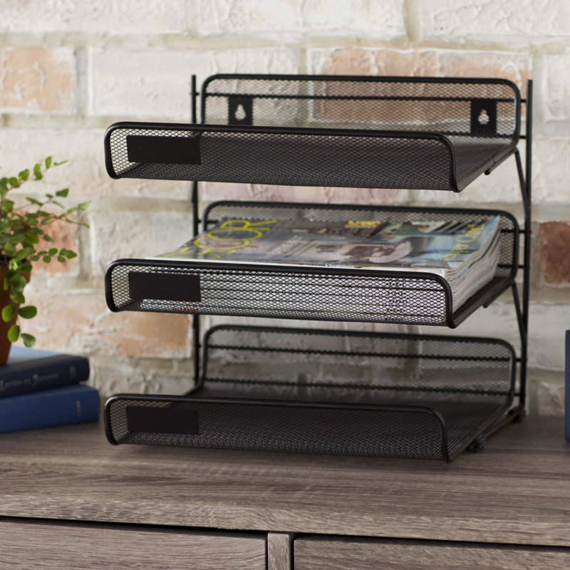 Wayfair Basics® 3 Tier File Folder Sorter, Black