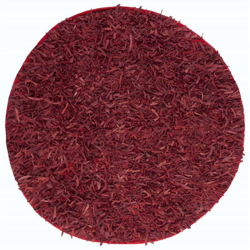Tapis en cuir tissé à la main Schaefer, Rond 6 pi