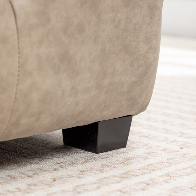 Repose-pieds rembourré Ashyiah, Polyester taupe