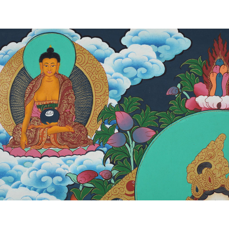 Déesse tibétaine blanche Tara Brocadeless Thangka - peintures de divinités bouddhistes