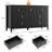 Fluted 7-Drawer Dresser, 54" Wide Modern Chest of Drawers with Metal Handles, Wooden Storage Organizer for Bedroom, Living Room, Hallway, Entryway, Black-702460460