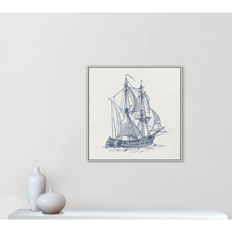 «Into the Sea I» par Kimberly Allen, Blanc, H 37,5 po x l 37,5 po