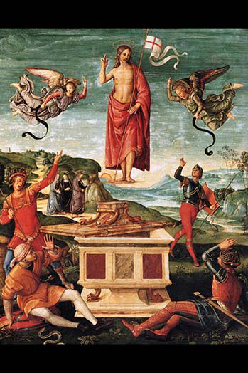 Résurrection du christ par raphael-impression d’art graphique, H 30 po x l 20 po x P 1,5 po
