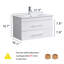 Meuble-lavabo mural moderne Novaryn avec lavabo en céramique et tiroirs à fermeture en douceur-124006289
