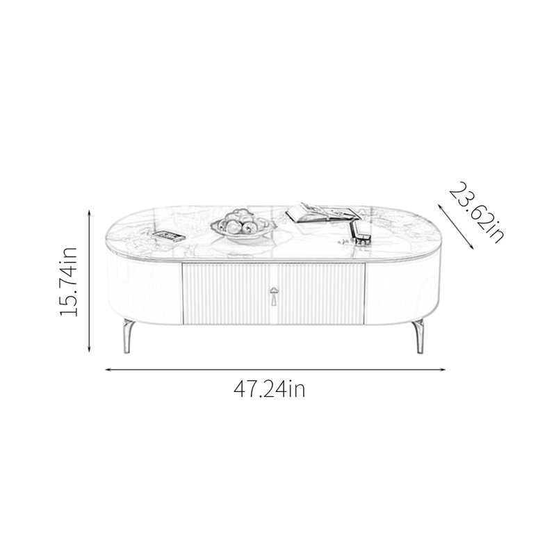 Simple Granite Slab Coffee Table