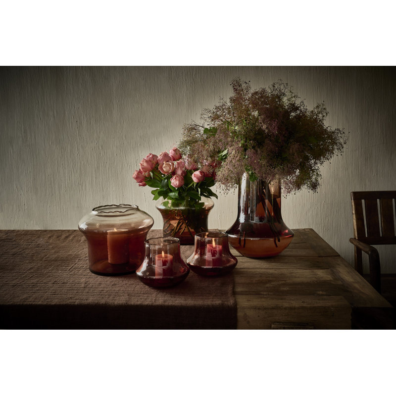 Famiglia Round Amber Vase Glass