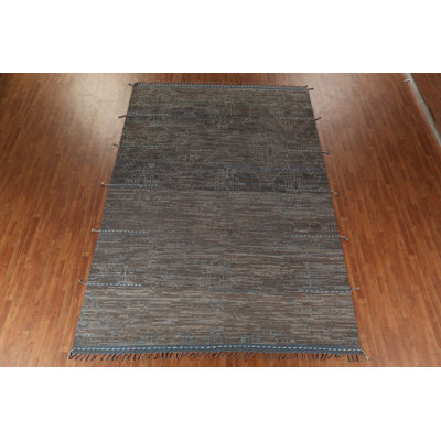 Tapis marocain moderne fait à la main abstrait 9 x 13