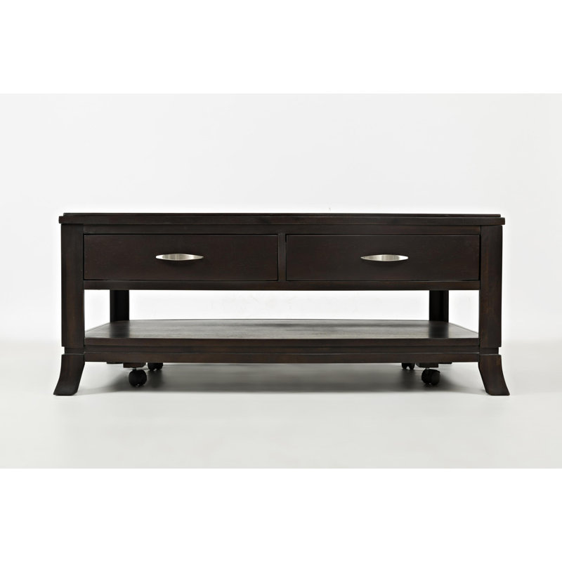 Table basse en bois massif avec rangement Danforth
