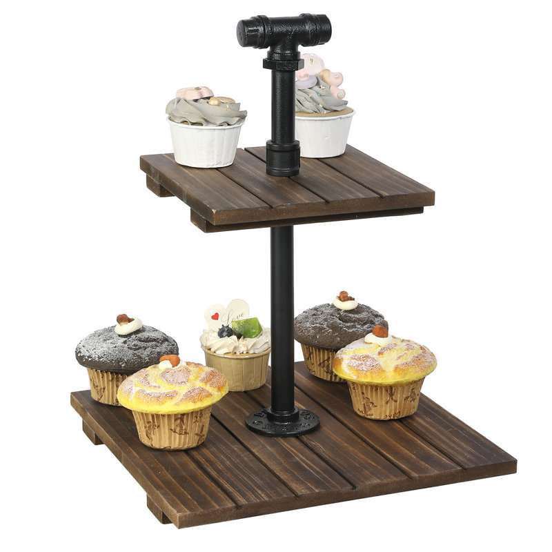 Celisa Wood Tiered Cupcake Dessert Display Stand
