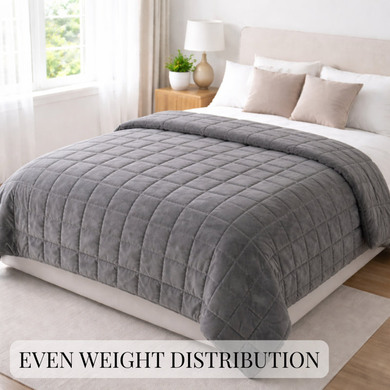 Couverture lestée de qualité supérieure pour un sommeil profond, soulage le stress et l'anxiété, Montoursville, Double, 15 lb