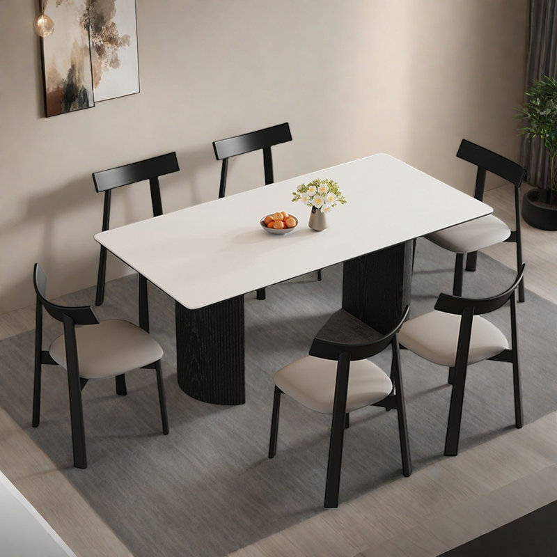 Ensemble de table de salle à manger moderne et simple en bois massif, H 29,52 po x L 62,99 po x l 31,49 po