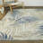 Floral White/Ivory/Blue Area Rug-1204103697