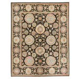 Hand Knotted Wool Area Rug in Black