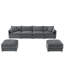Canapé modulaire en chenille avec siège profond et repose-pieds mobile Chenille-123337709