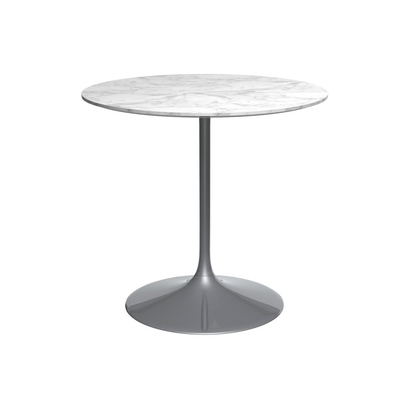 Clarke County Round Stone Top Dining Table with Stainless Steel Base, H74.5 x L80 x W80cm, Brass
