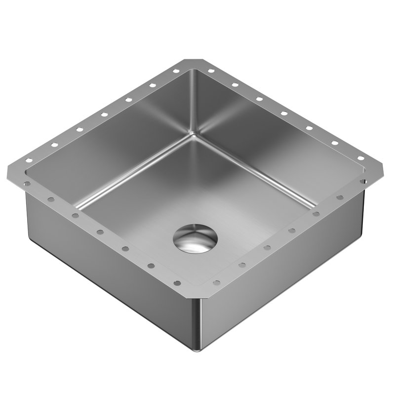 Karran Cinox 15.75'' Stainless Steel Square Bathroom Sink, Stainless Steel