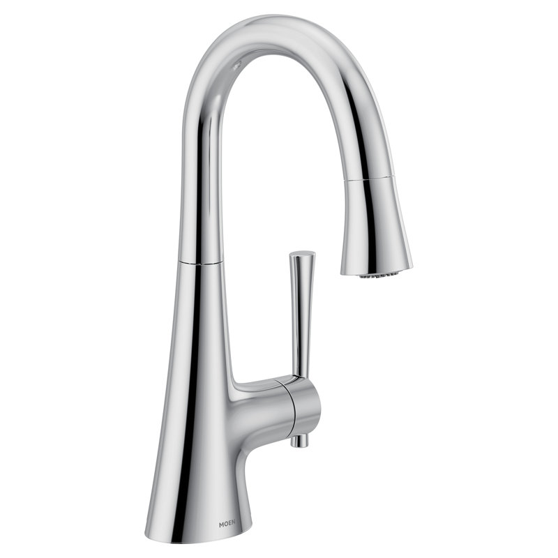 Robinet de cuisine à poignée simple avec accessoires Kurv, Chrome
