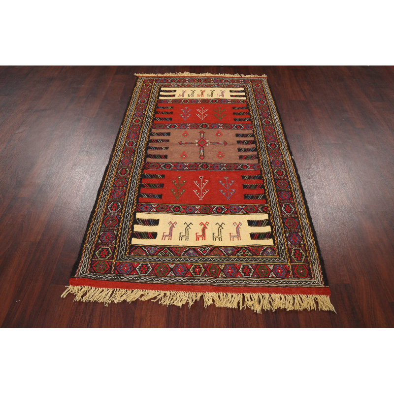 One-of-a-Kind 3'6" X 5'11" New Age Wool Area Rug in