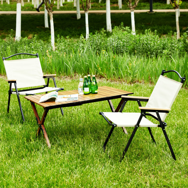 3-Piece Folding Outdoor Table And Two Chairs