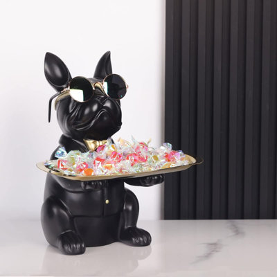 Plateau de bouledogue moderne en résine