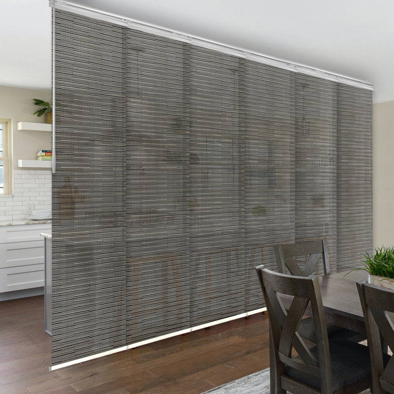 Store vertical semi-diaphane Filigire Dusky, L 130 po x L 116 po, Blanc