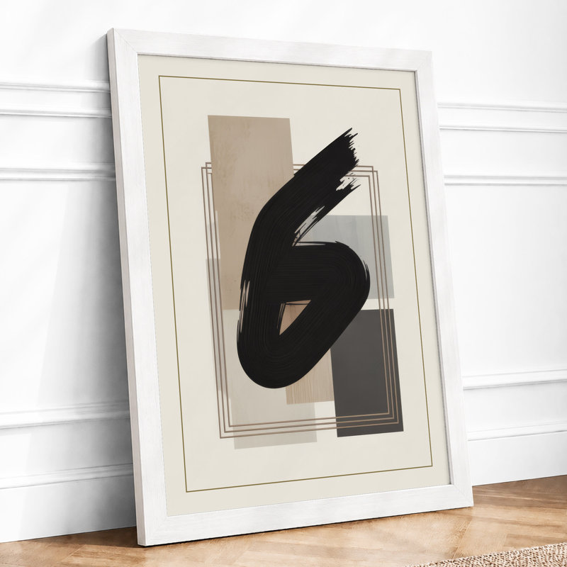 Curved Form And Geometry Minimalist - Print, A1 - 84.1 x 59.4 cm, White