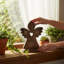 Figurine de manteau ange naturel