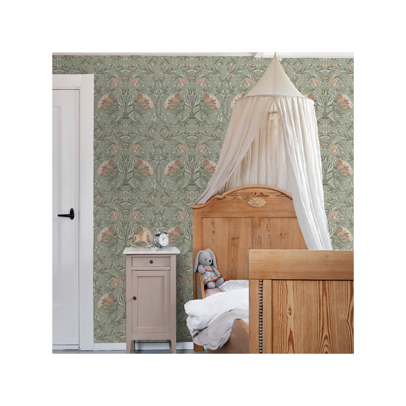 Montegut Floral Double Roll, Sage
