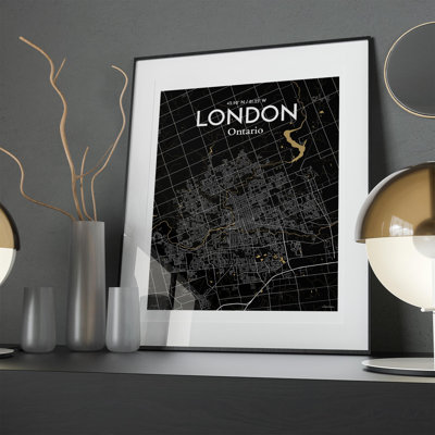 London Ontario City Map In Luxe - No Frame Print