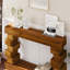 Console géométrique empilable en bois avec finition naturelle chaleureuse