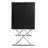 Modern Black Wood Dining Buffet with Silver Metal X-Legs and Two Drawers-825306908