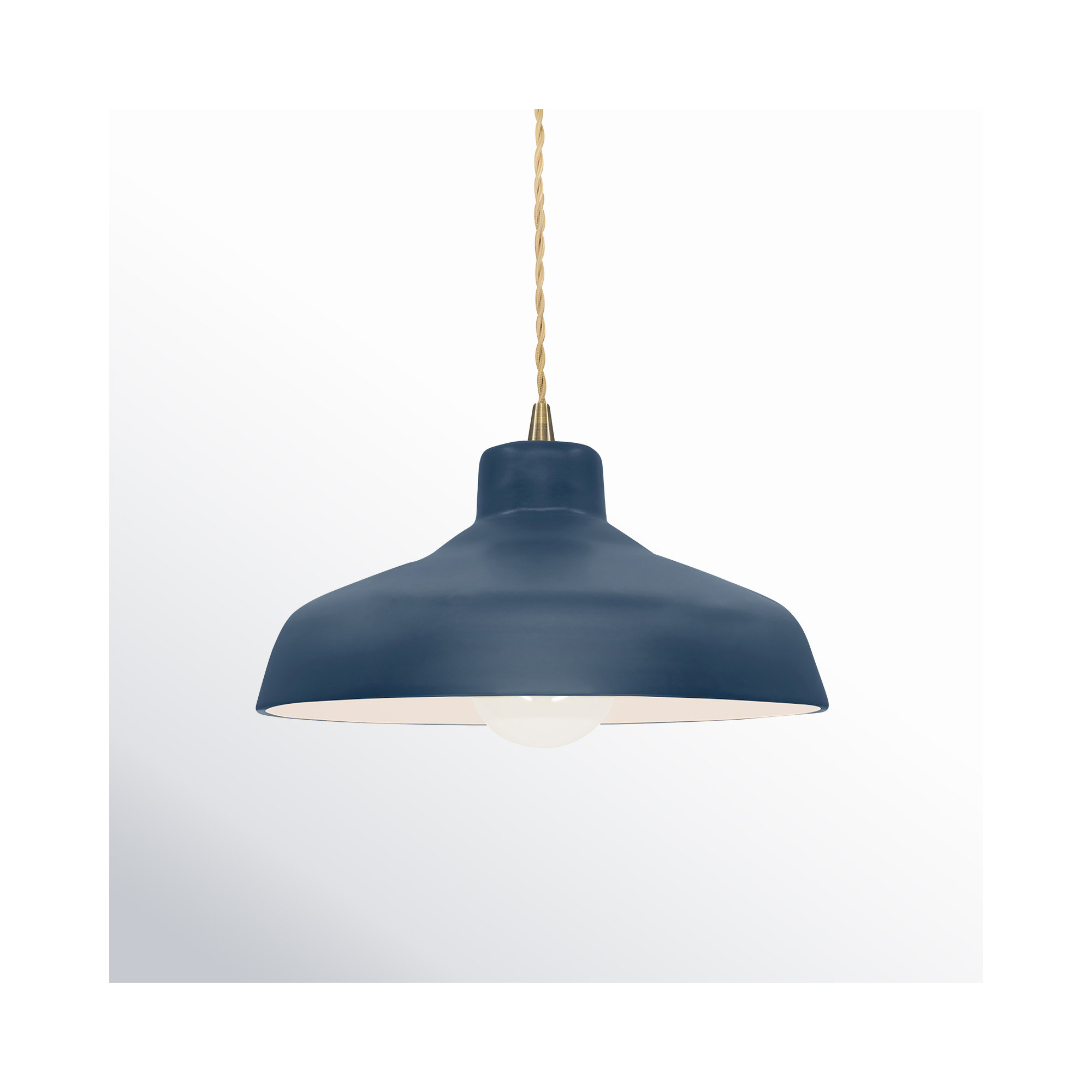 Fallon Ceramic Dimmable Pendant, 5.75" H x 11.5" W x 11.5" D, Antique Brass, Midnight Sky
