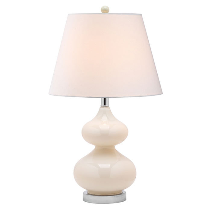 Lampe de table en verre Courtney, Perle