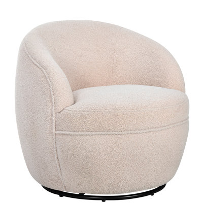 Chaise pivotante beige à 360 degrés, avec une construction et une chaise moderne en tissu d'ameublement doux beige, fonction 360